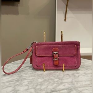 COPY - Coach Pink Suede Wristlet
